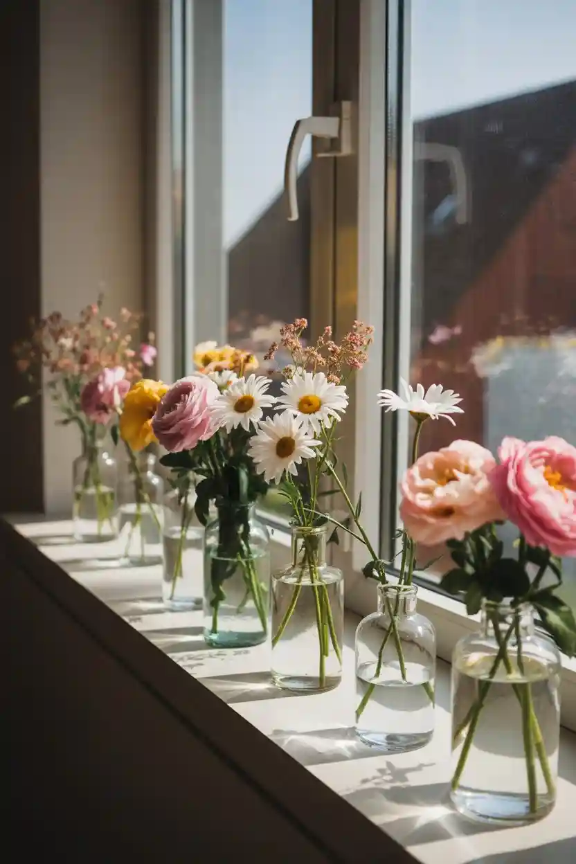 Fresh Flower Window Sill Lineup