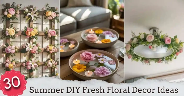 30 Summer DIY Fresh Floral Decor Ideas for Light Rooms