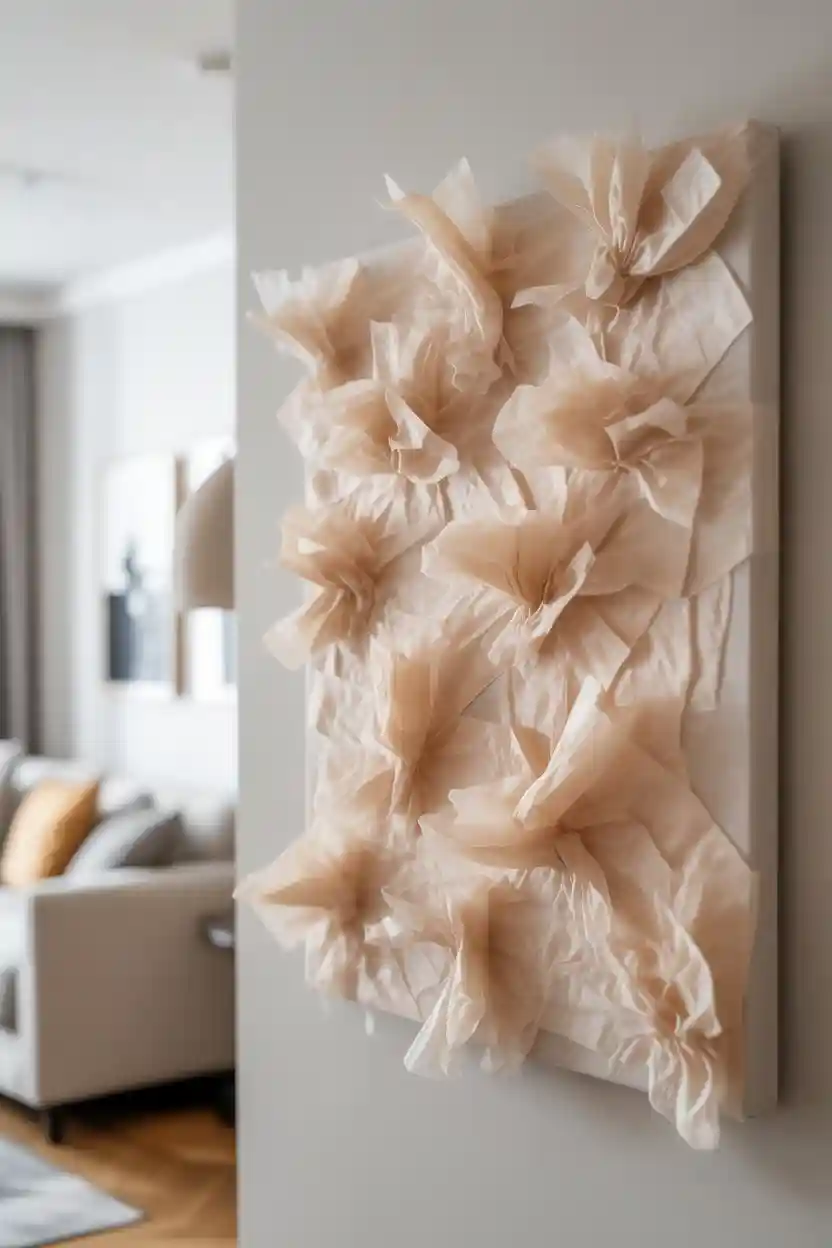 30 Weekend Craft Project Ideas 10 Tissue Paper Abstract Canvas Craft Project
