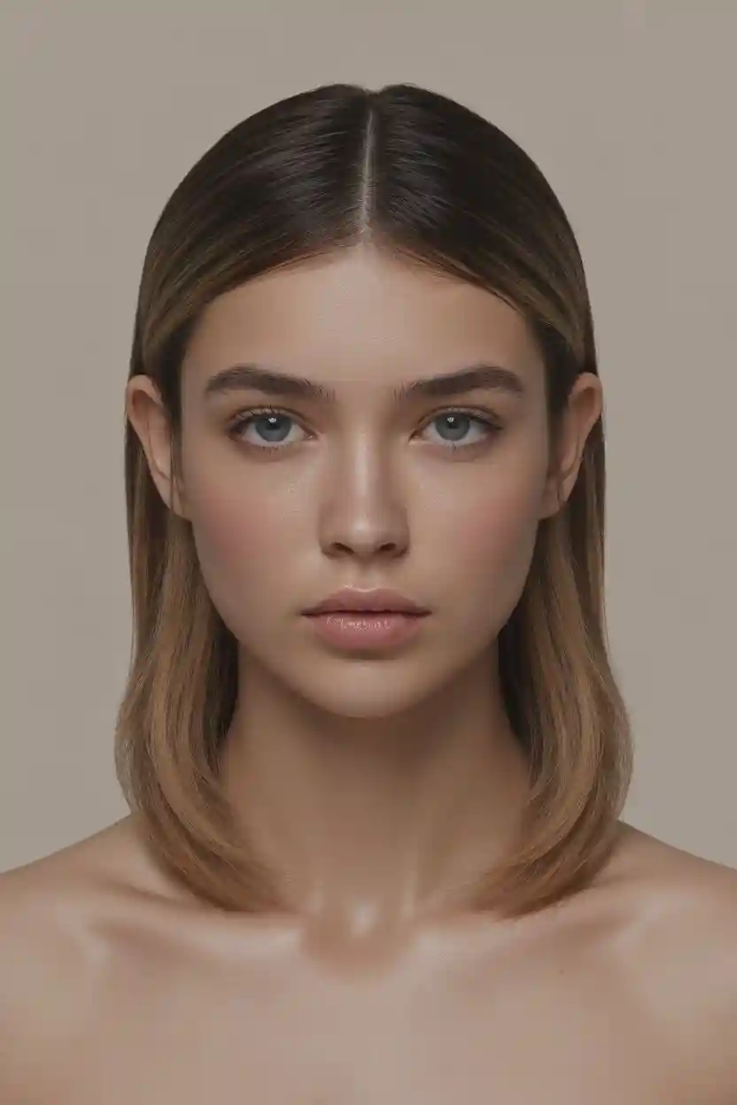 Sleek Straight Middle Part