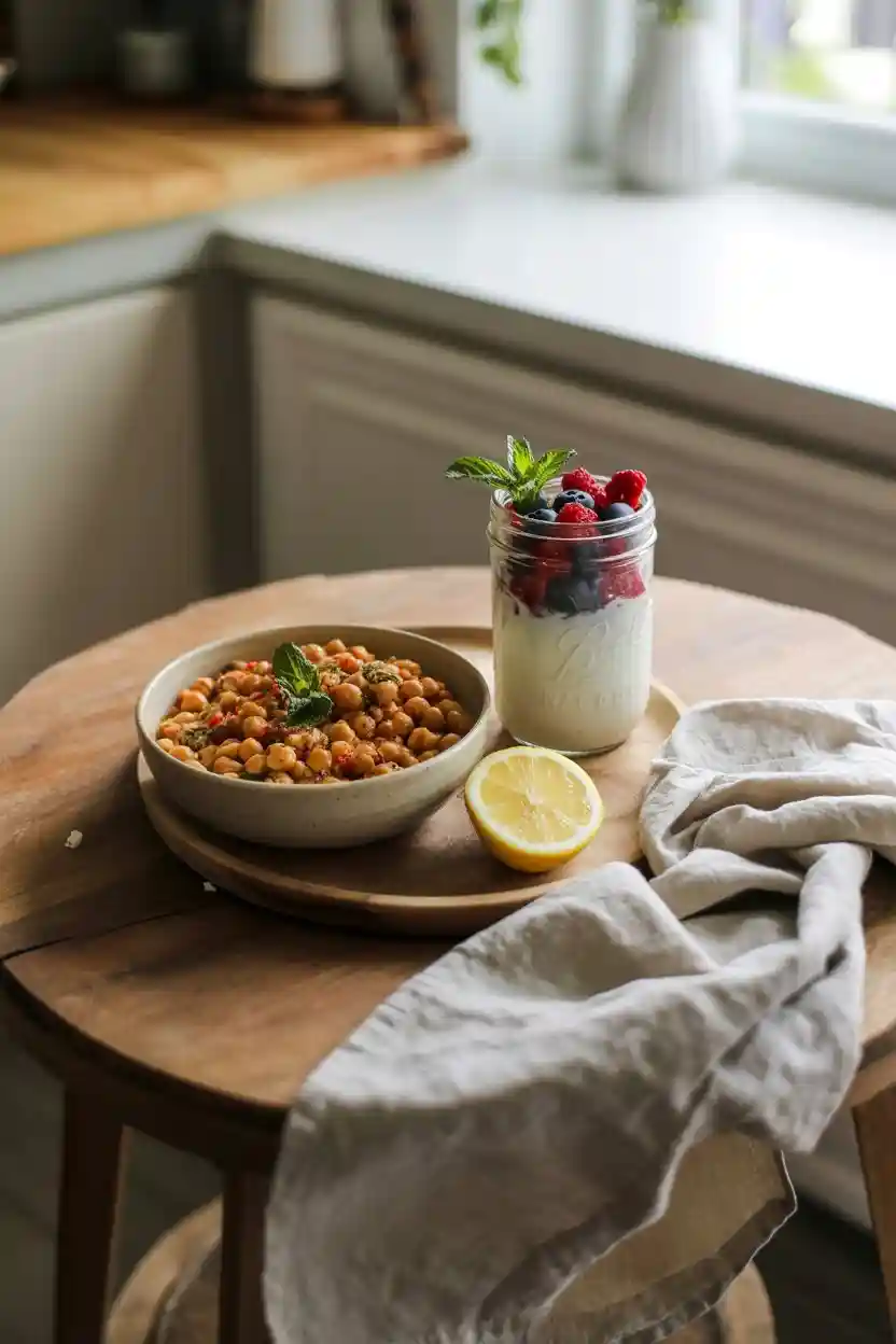 30 Easy to Make Vegetarian Lunch Ideas 6 Greek Yogurt and Chickpea Bowl