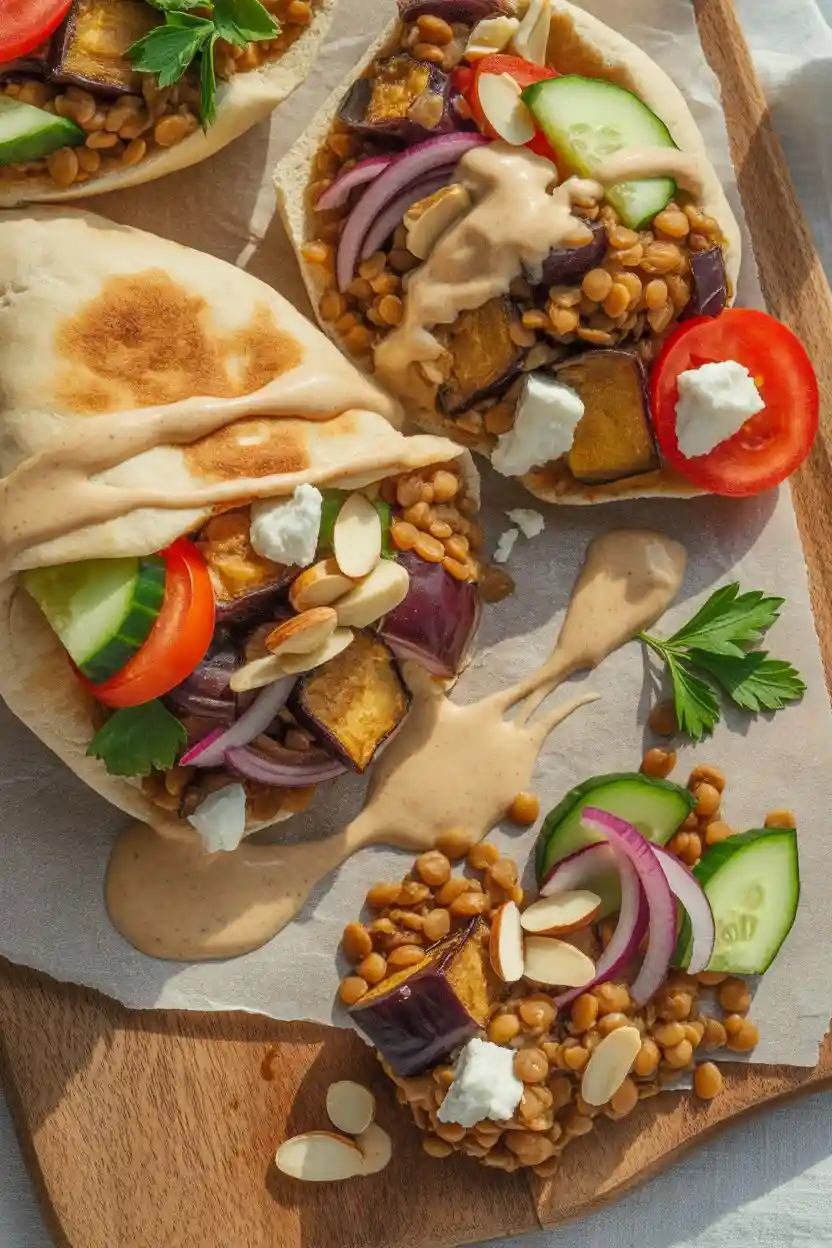 30 Easy to Make Vegetarian Lunch Ideas 5 Lentil and Roasted Vegetable Wrap