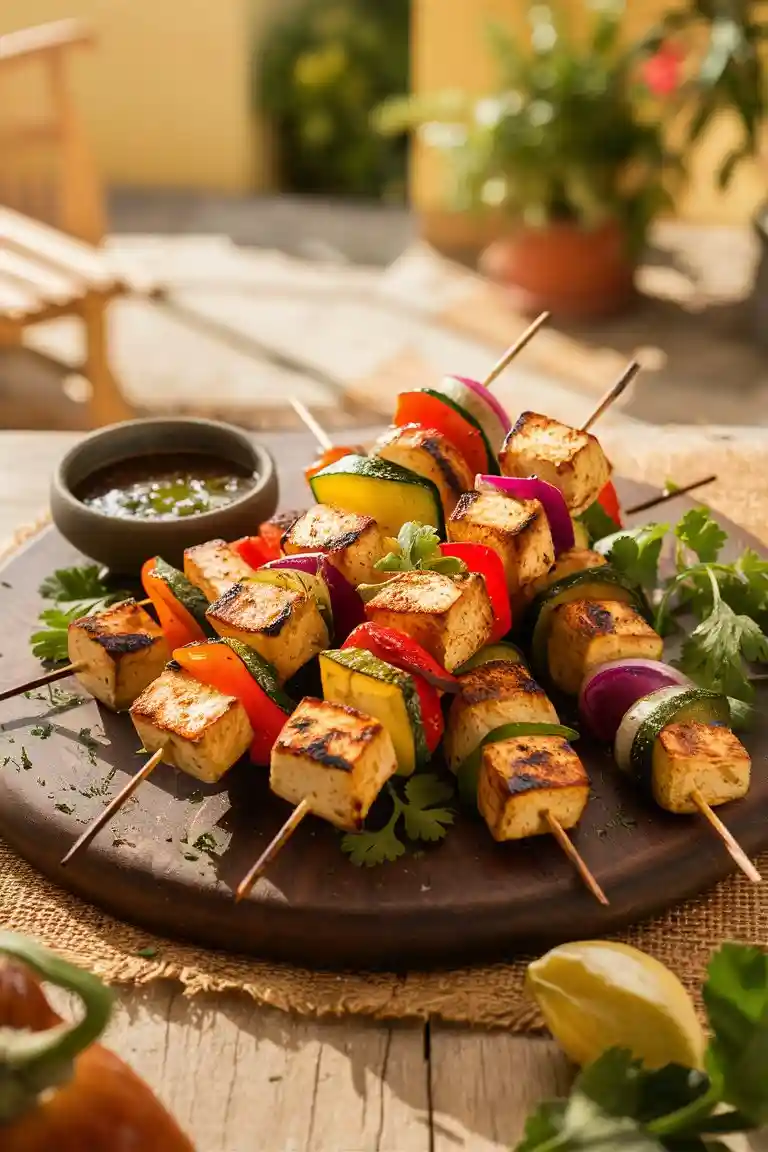 Tofu and Vegetable Skewers