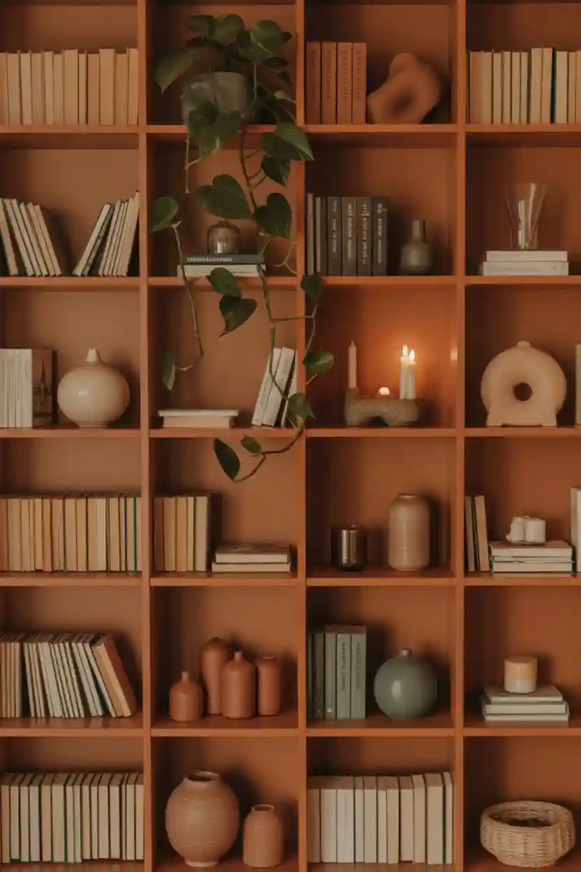 25 Budget Apartment Decor Ideas 20 Bookshelf Styling with Color and Objects