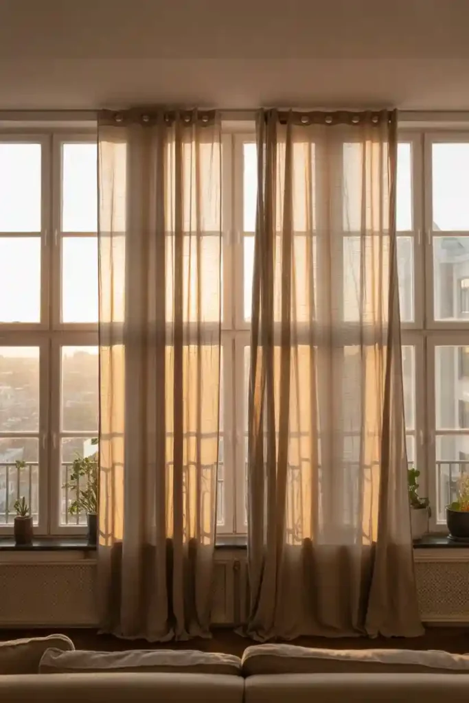 25 Budget Apartment Decor Ideas 4 Curtains Hung High and Wide