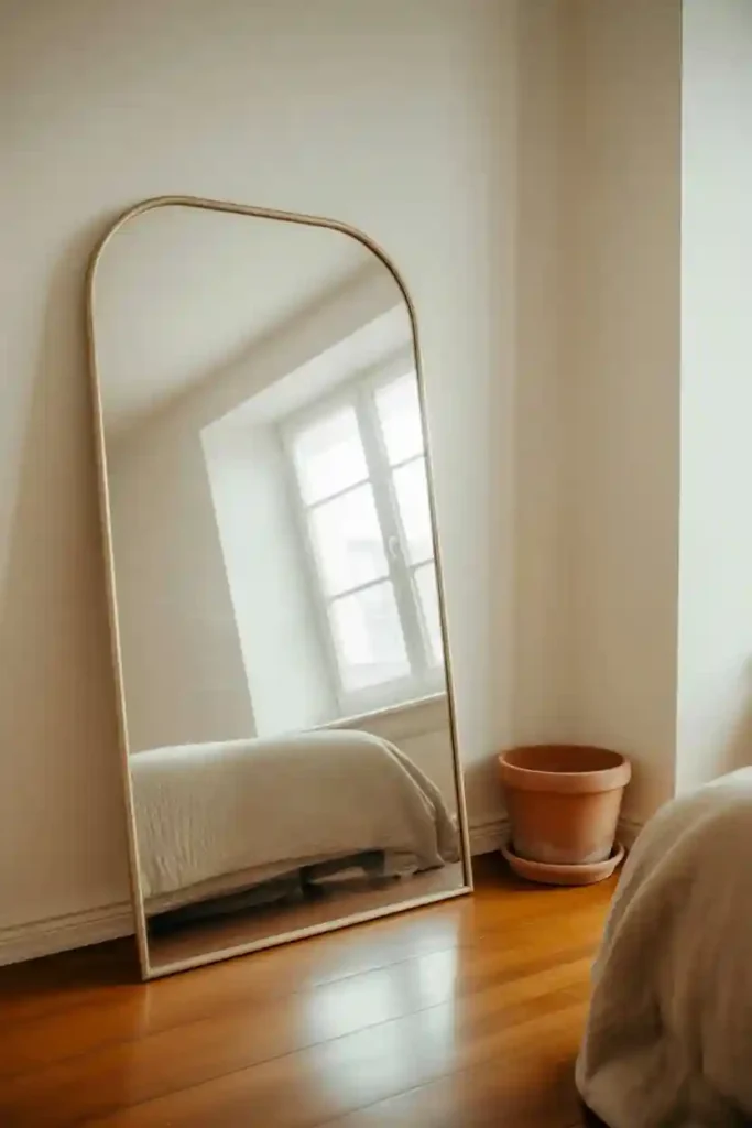 25 Budget Apartment Decor Ideas 3 Oversized Floor Mirror