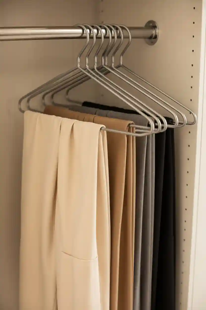 25 Wardrobe Organization Tips 18 Use Tiered Hangers for Trousers and Skirts