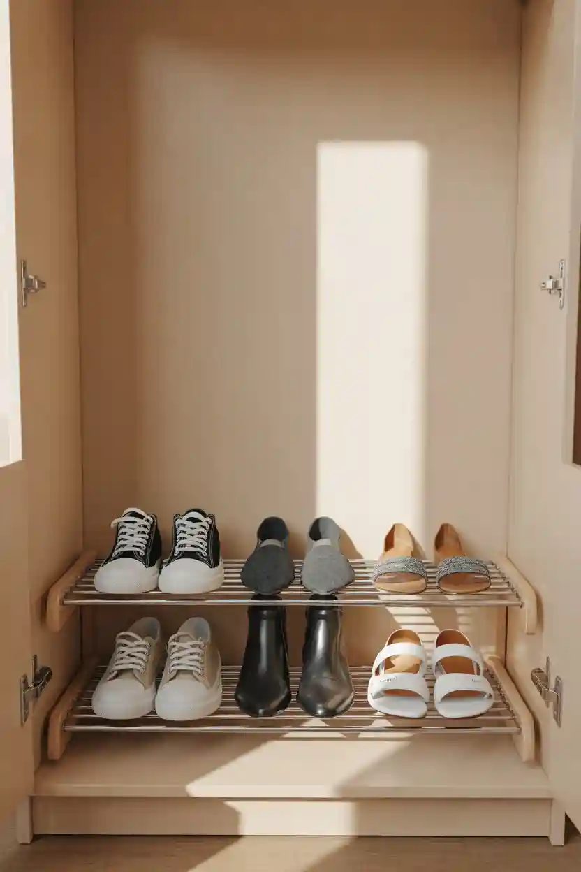 25 Wardrobe Organization Tips 10 Use the Floor Space for Shoe Storage