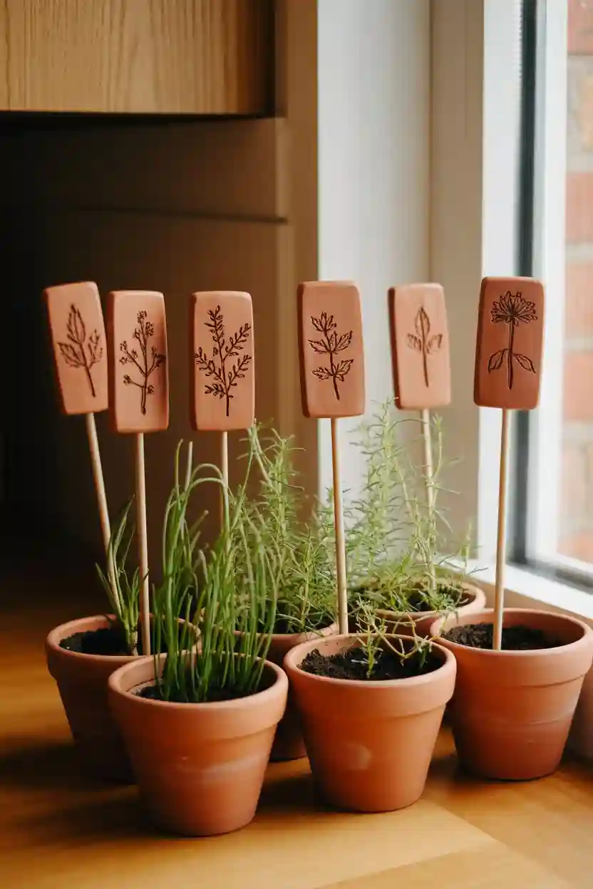 24 Cozy Handmade Gift Ideas 20 Clay Herb Markers