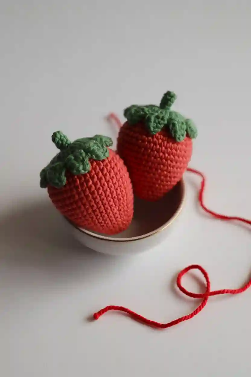Crochet Stuffed Strawberry