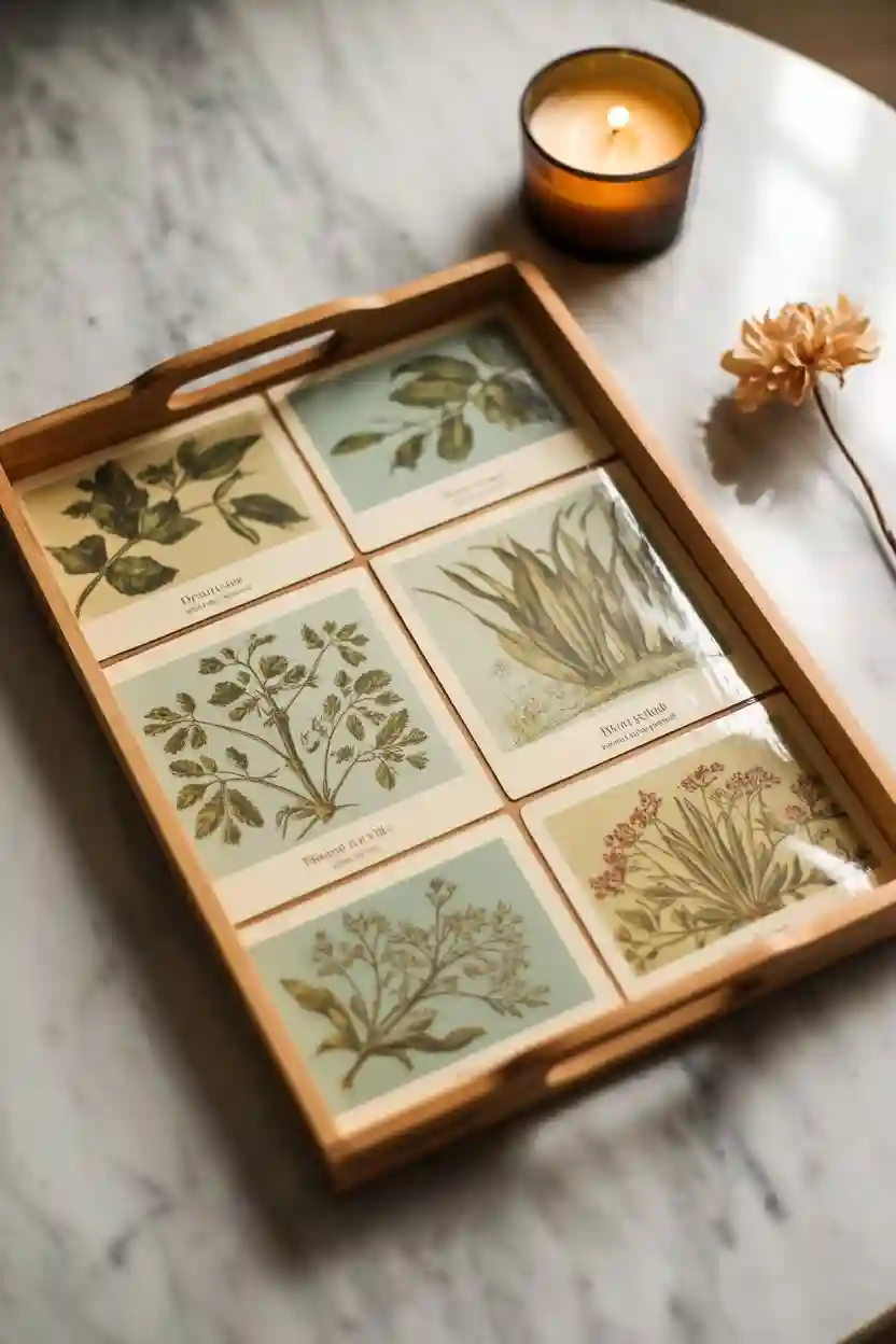24 Cozy Handmade Gift Ideas 13 Decoupage Wooden Tray