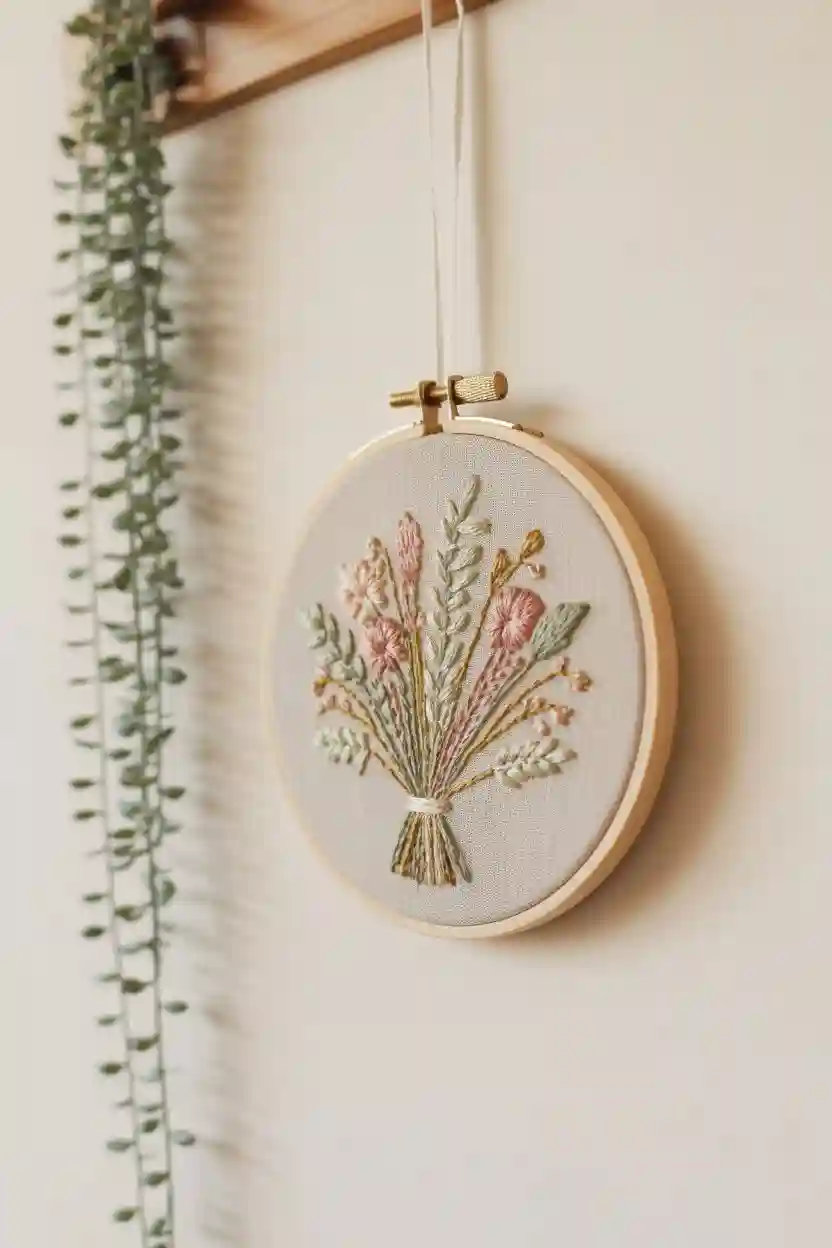 24 Cozy Handmade Gift Ideas 17 Embroidered Hoop Art