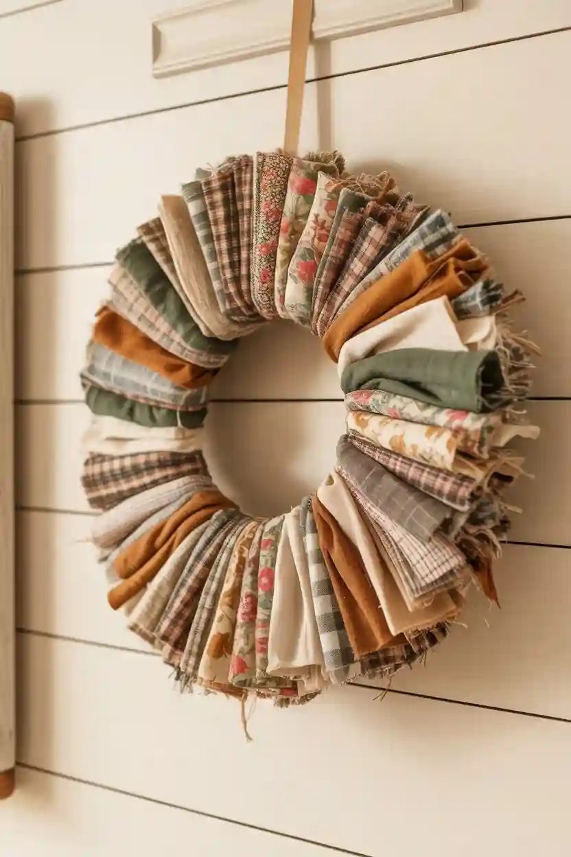 20 Affordable Craft Ideas Under $10 9 Fabric Scrap Wreath