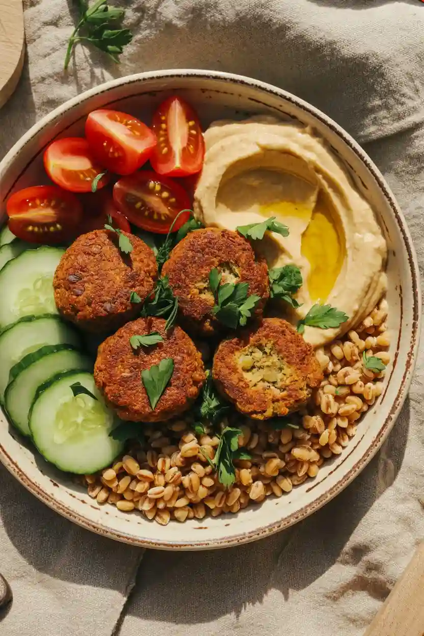 Falafel and Farro Bowl