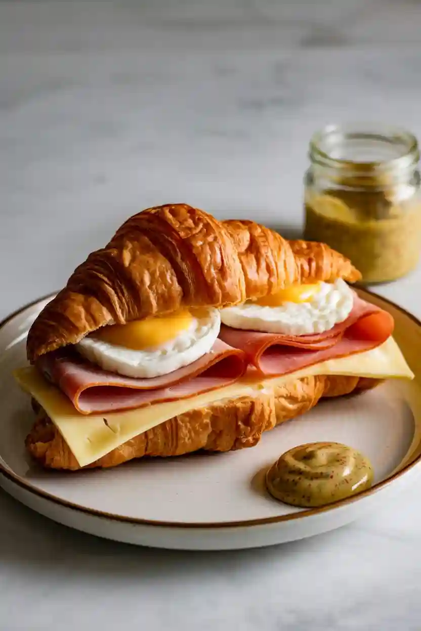 20 Simple and Tasty Breakfast Sandwich Ideas 17 Ham and Gruyere Croissant Sandwich
