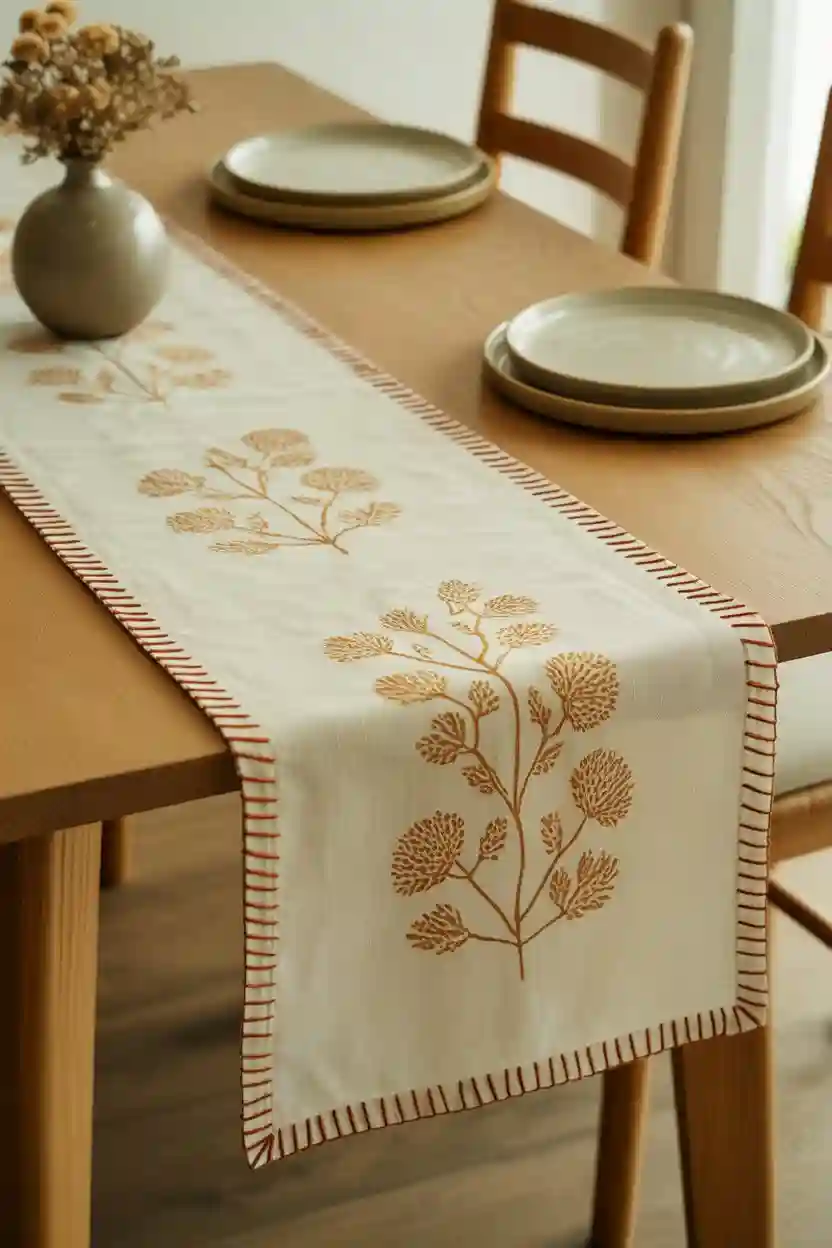 24 Cozy Handmade Gift Ideas 14 Hand-Sewn Table Runner