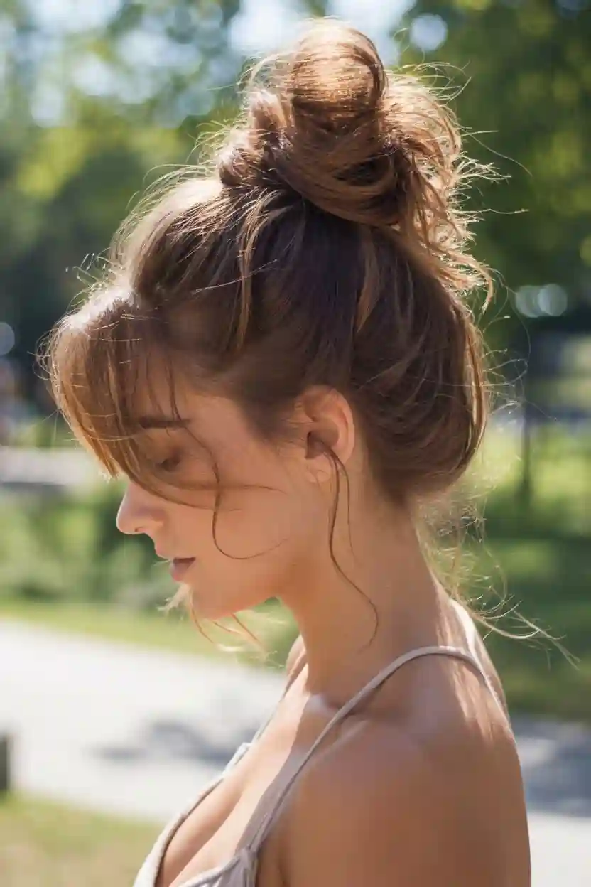 20 Summer Hairstyles Ideas 3 High Messy Bun