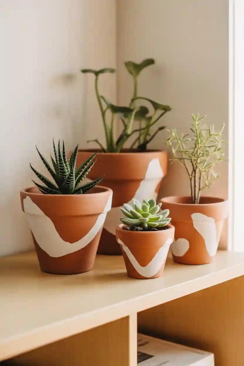 24 Cozy Handmade Gift Ideas 23 Painted Terracotta Pots