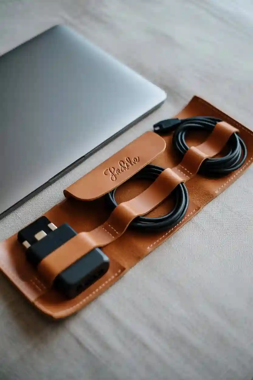 20 Custom Travel Gifts Ideas 17 Personalized Cable and Charger Organizer