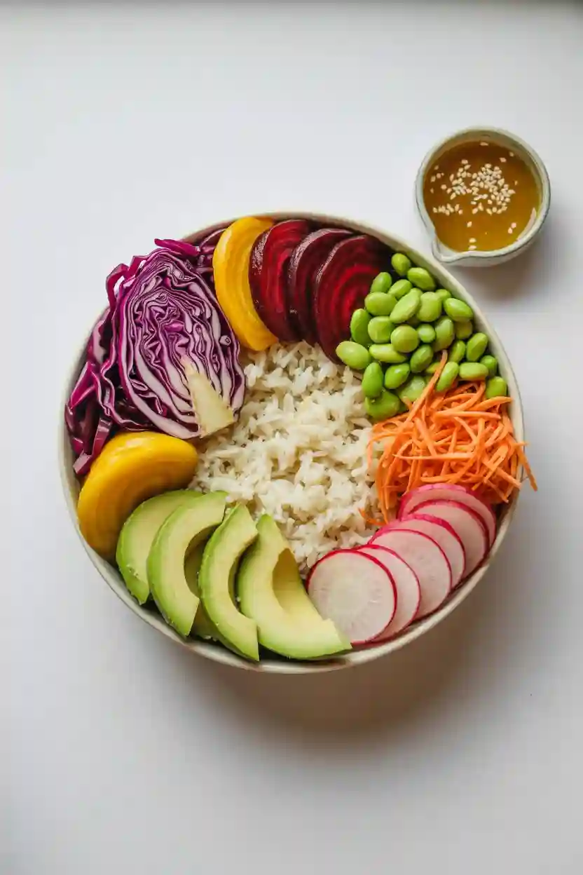 Rainbow Veggie and Jasmine Rice Bowl