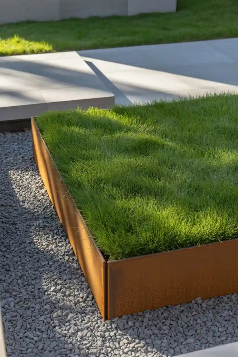 20 Minimalist Landscaping Ideas 11 Raised Grass Panel Beds
