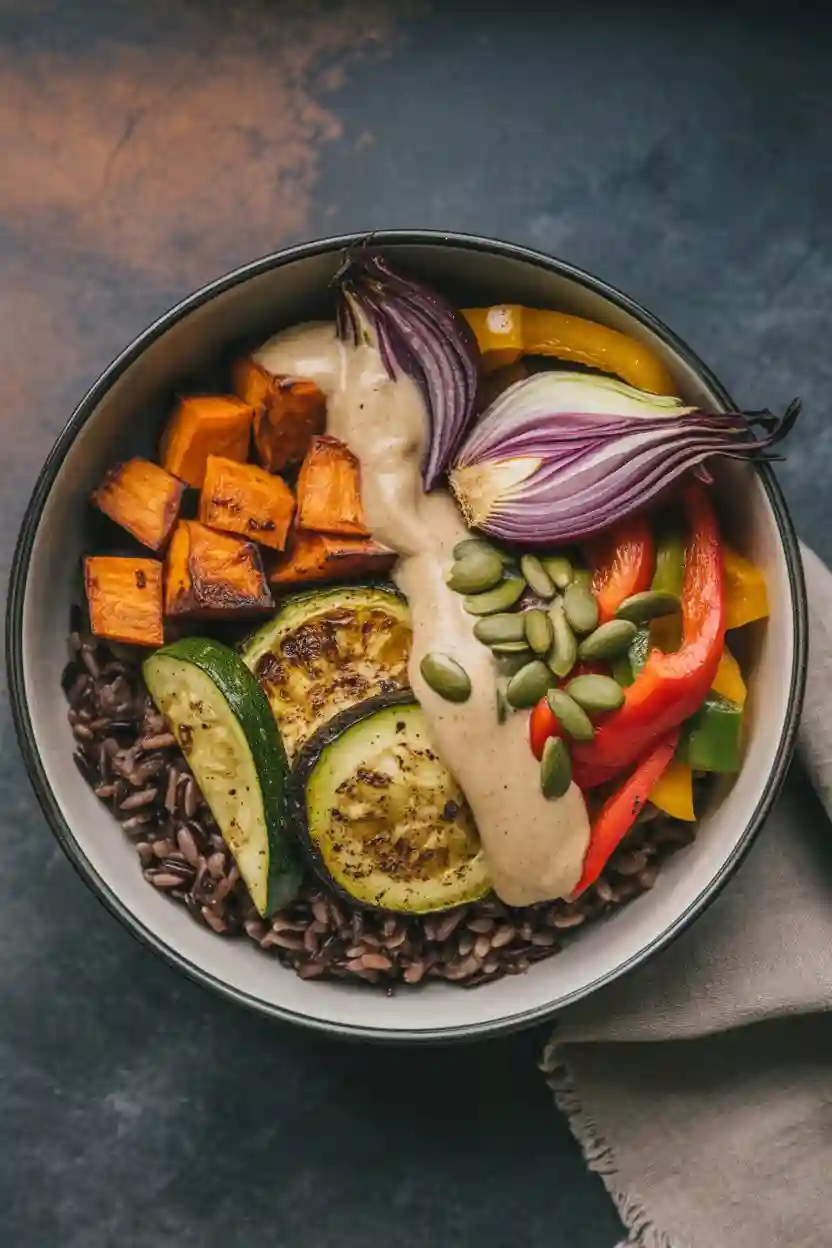 Roasted Vegetable and Wild Rice Bowl