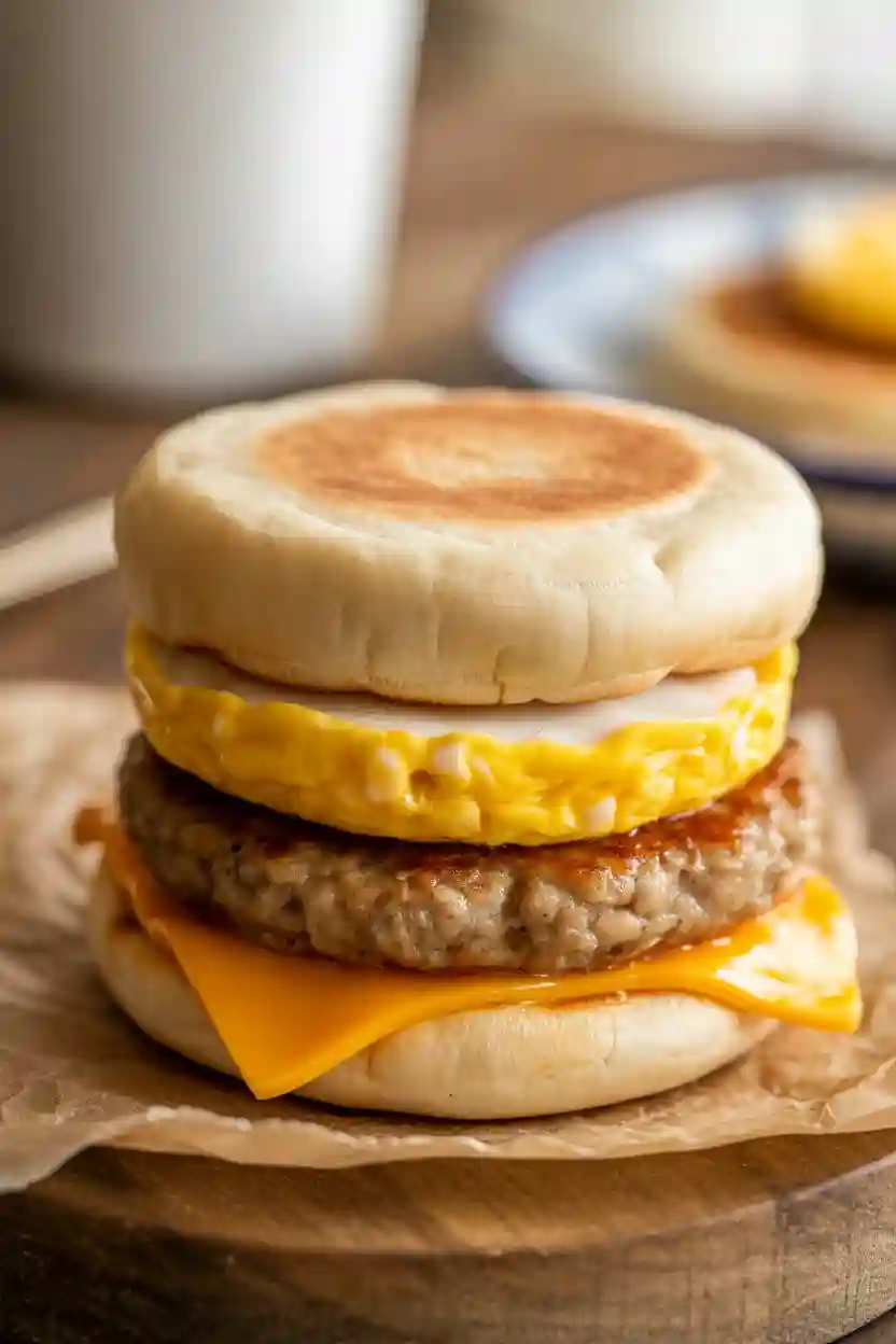 20 Simple and Tasty Breakfast Sandwich Ideas 4 Sausage and Egg McMuffin Style