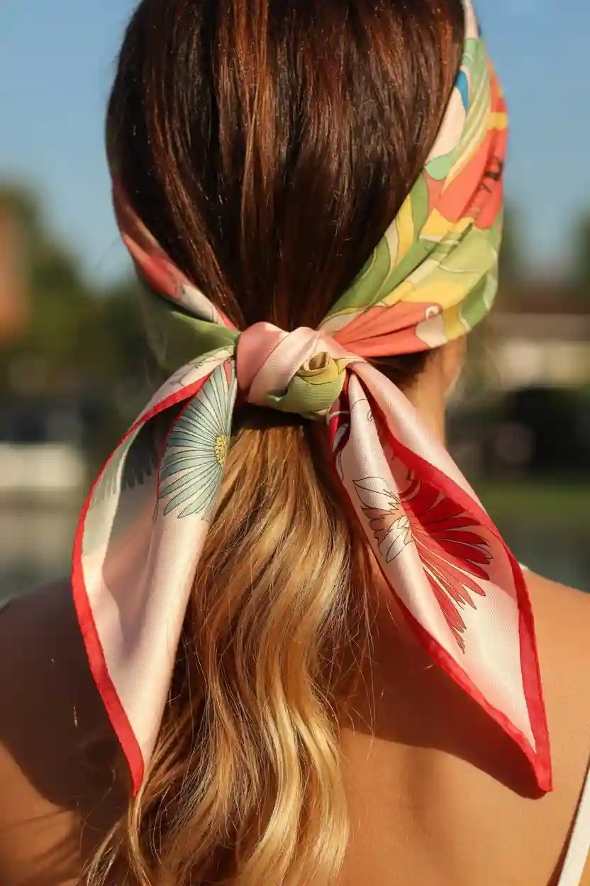 20 Summer Hairstyles Ideas 21 Scarf-Tied Ponytail