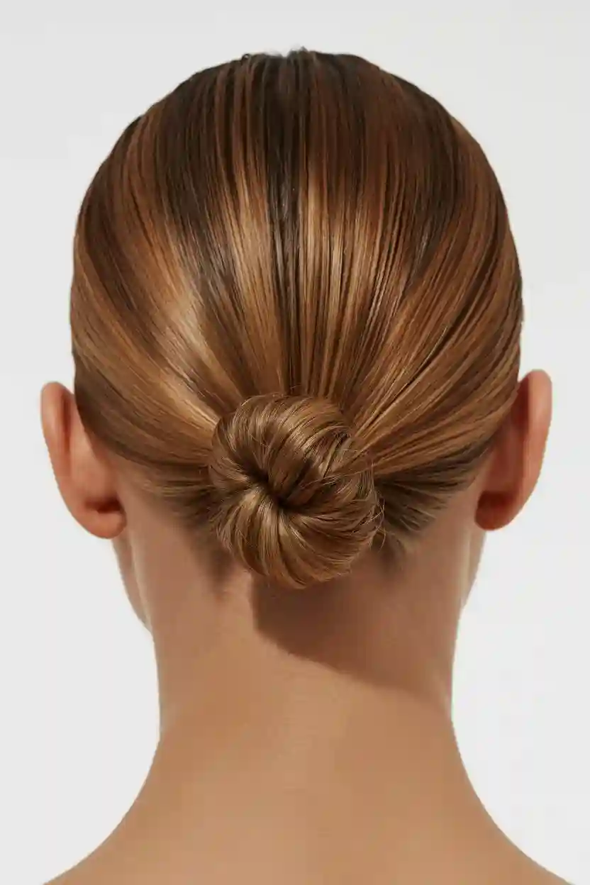 20 Summer Hairstyles Ideas 13 Slicked-Back Bun with Gel