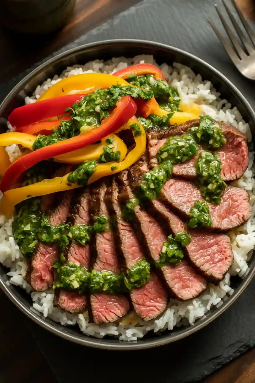 Steak and Chimichurri Rice Bowl