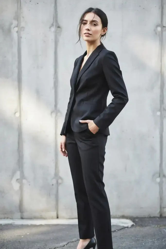 12 Monochrome Outfit Ideas 1 All Black Monochrome Tailored Suit
