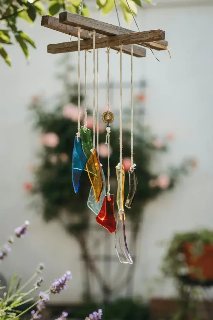 12 DIY Upcycled Bottles Decor Ideas 9 Bottle Wind Chimes