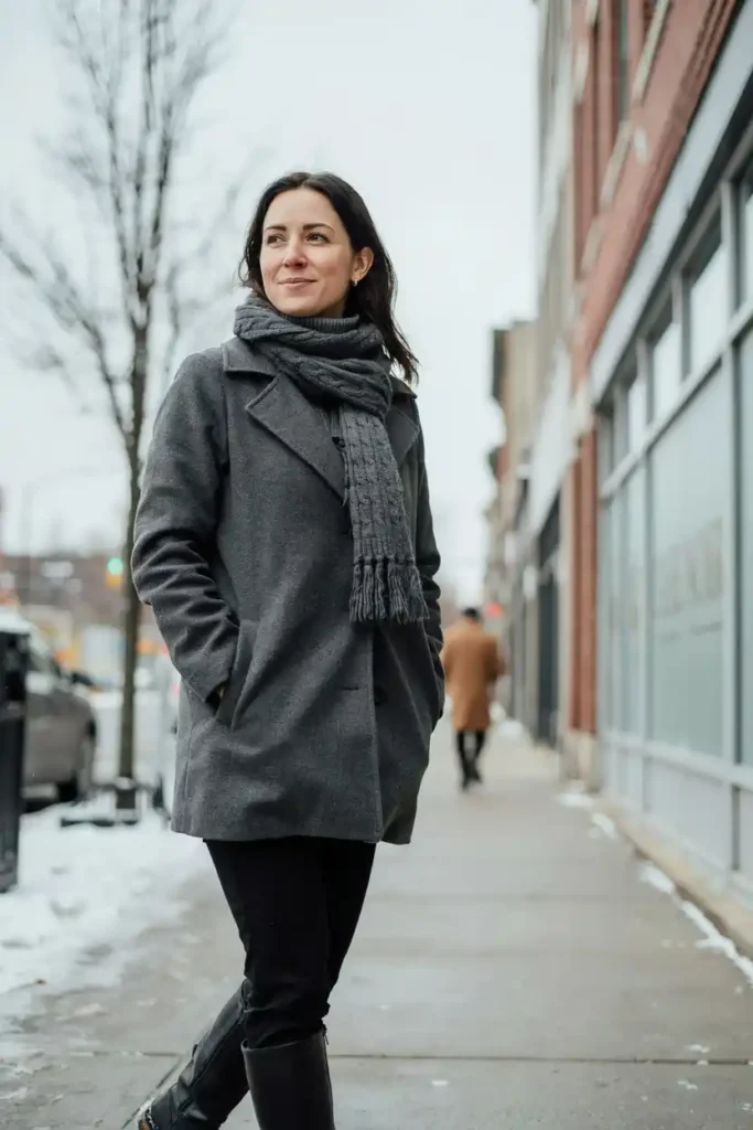 12 Monochrome Outfit Ideas 10 Charcoal Wool Winter Layers