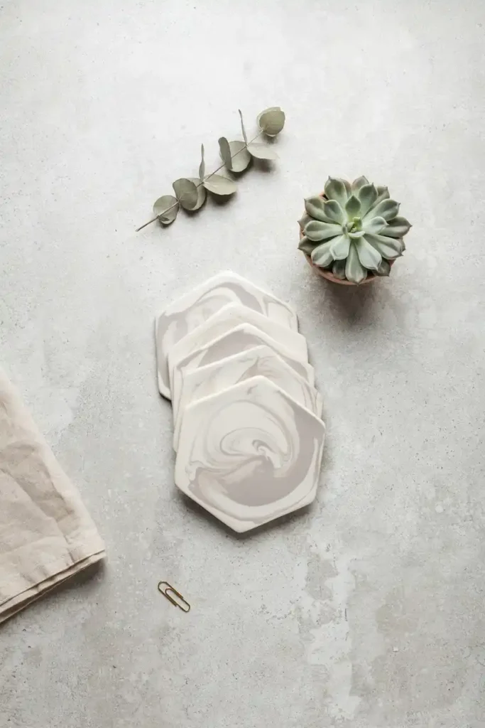 Geometric Clay Coasters