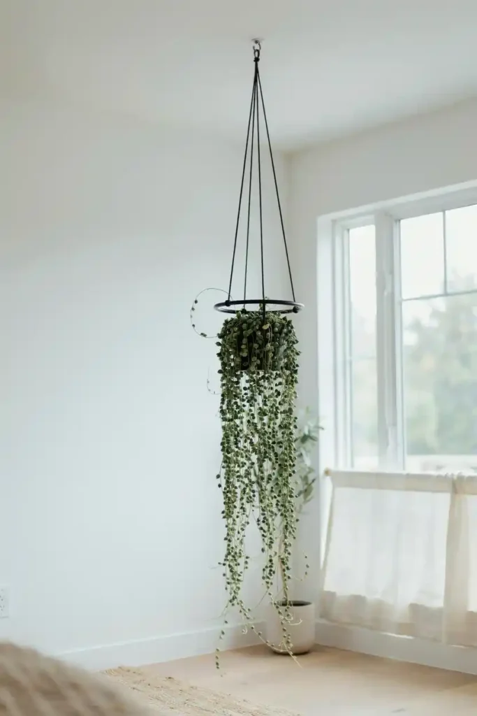 Hanging Plant in a Macrame or Minimal Metal Holder