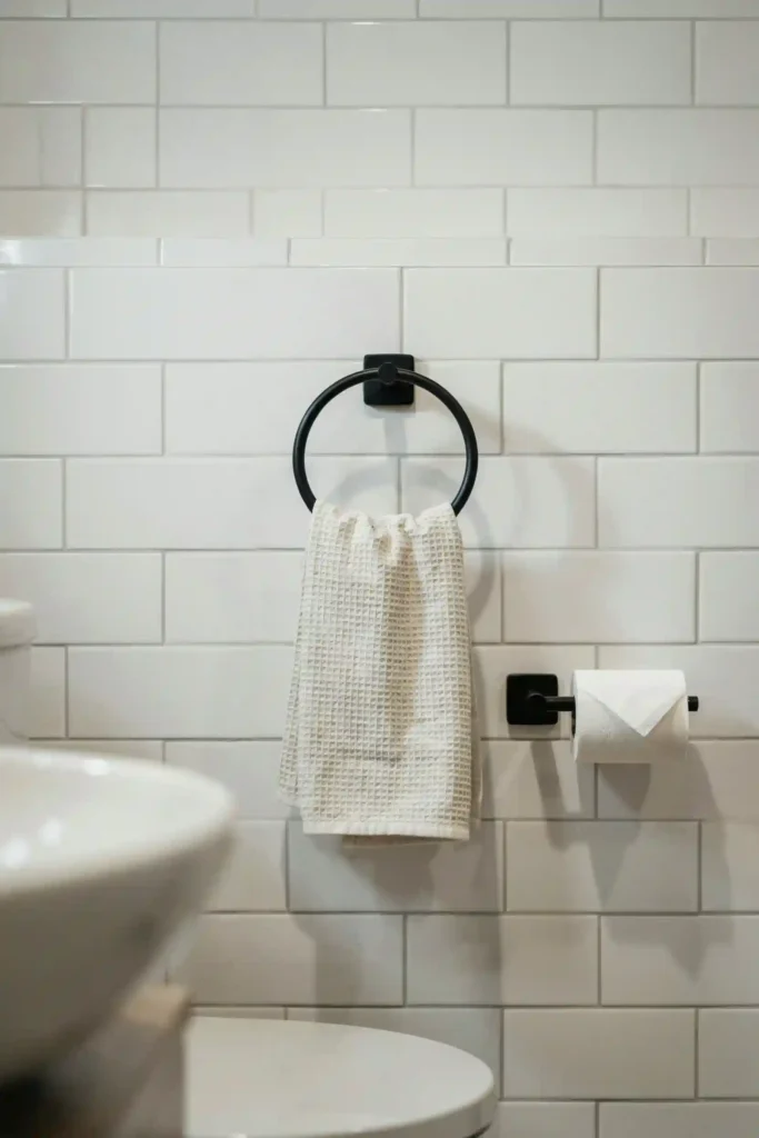 12 Budget-Friendly Bathroom Decor Ideas 11 Minimalist Black Hardware Swap