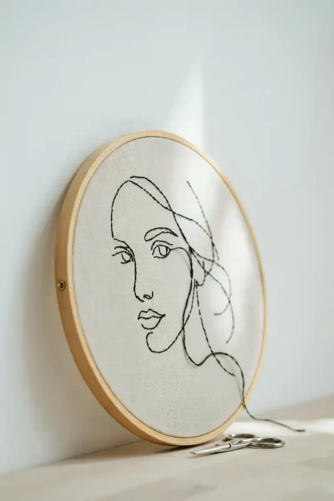 12 Modern Embroidery Patterns Ideas 5 Minimalist Face Embroidery