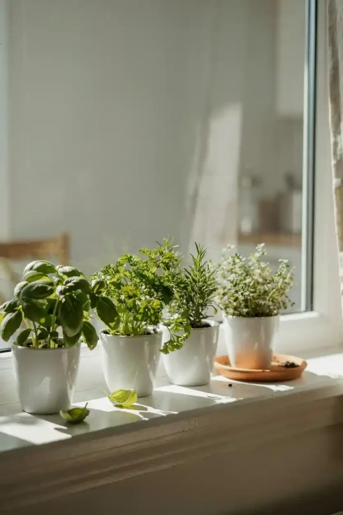 Minimalist Window Sill Herb Garden