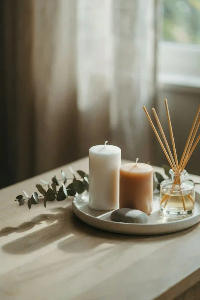 12 Aesthetic Bedroom Decor Ideas 10 Scented Candles and Diffuser Styling