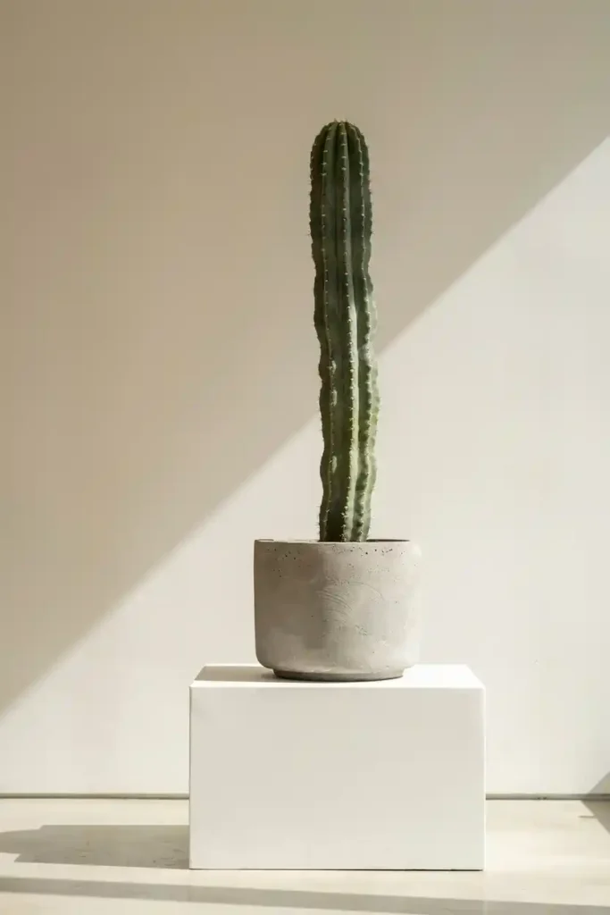 Sculptural Cactus on a Pedestal