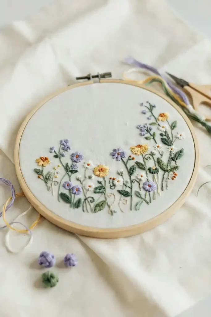 12 Modern Embroidery Patterns Ideas 6 Wildflower Meadow Embroidery