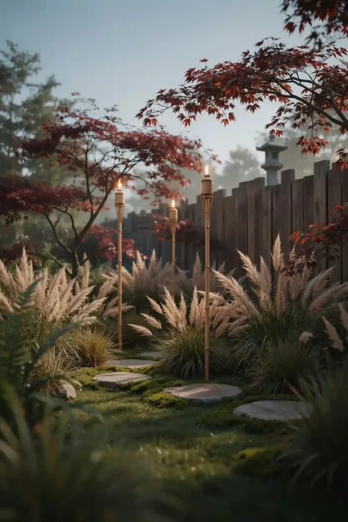 16 Minimalist Garden Lighting Ideas 6 Bamboo or Wooden Torch Lights