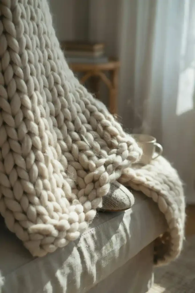 Chunky Arm Knit Style Crochet Throw
