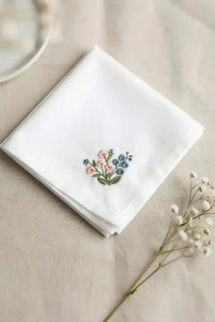 16 Handmade Gift Ideas 4 Embroidered Handkerchief