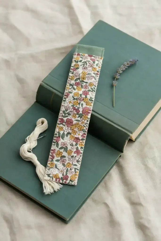 16 Handmade Gift Ideas 12 Fabric Bookmark with Hand-Stitching