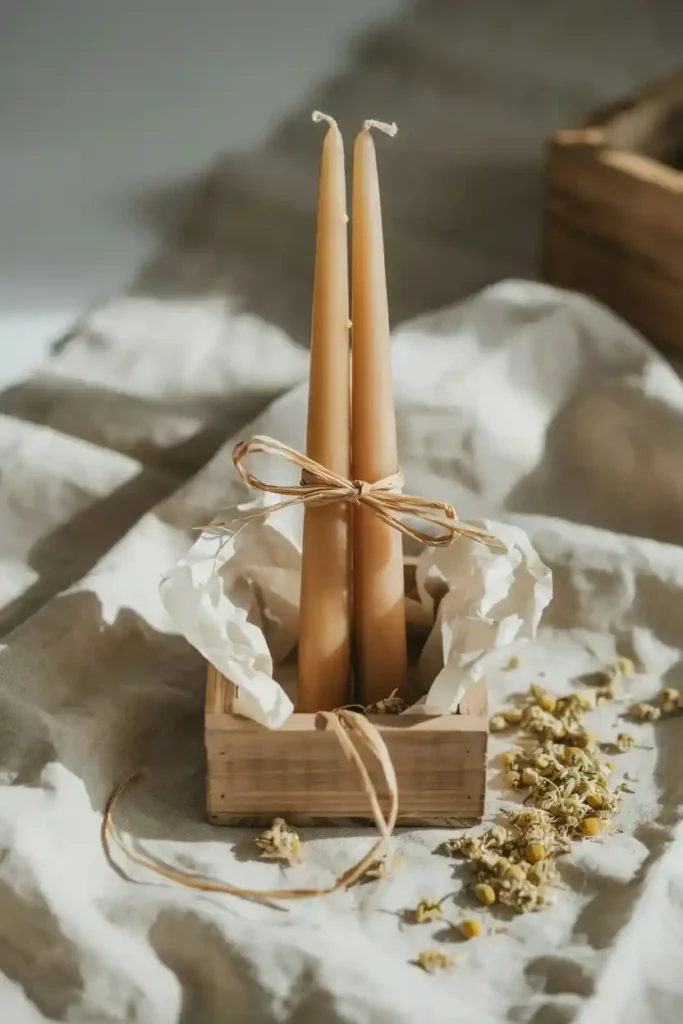 16 Handmade Gift Ideas 16 Hand-Poured Beeswax Taper Candles