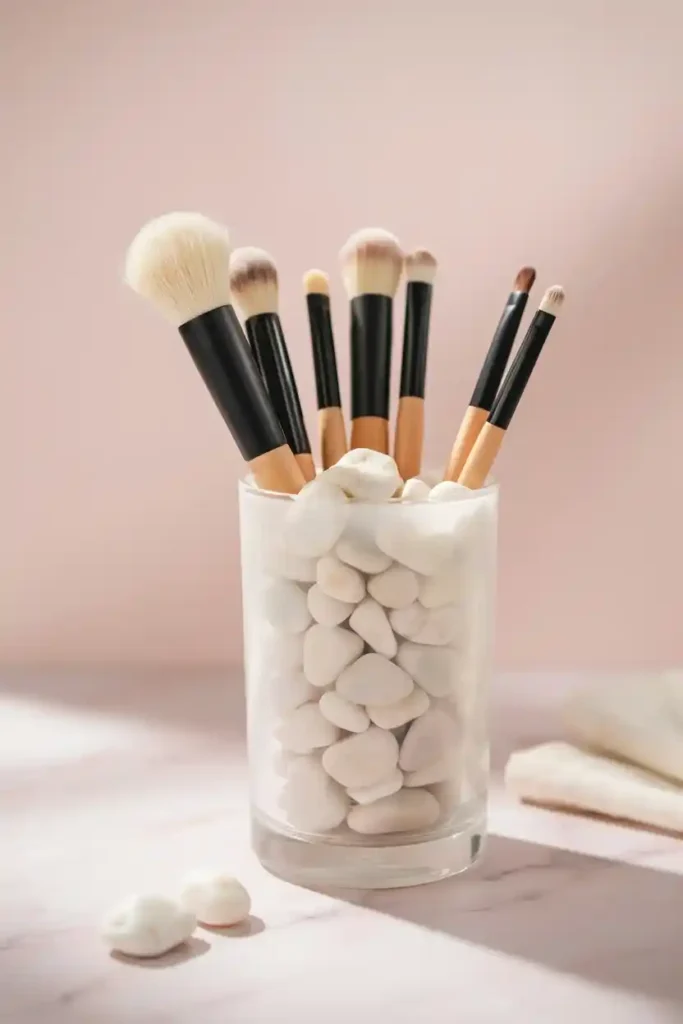 16 Upcycled Candle Jar Ideas 8 Makeup Brush Holder