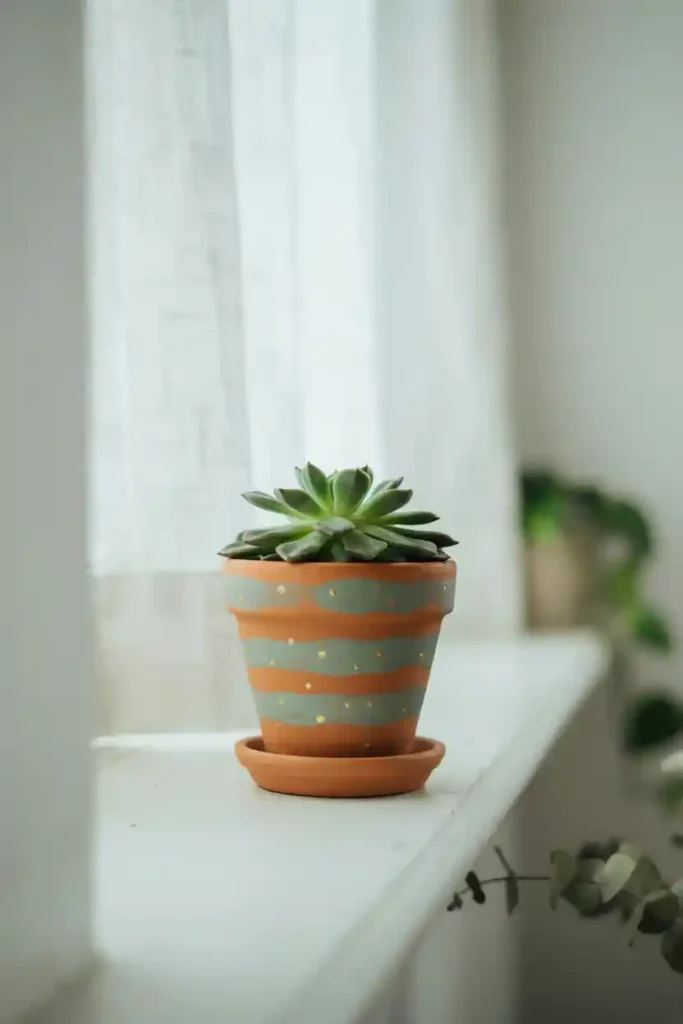 16 Handmade Gift Ideas 11 Mini Succulent Pot with Hand-Painted Pot