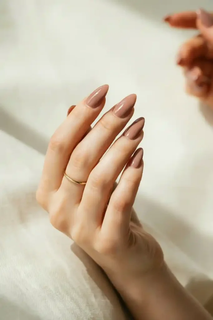 16 Top Trendy Long Nail Designs 5 Mocha Mousse Nails