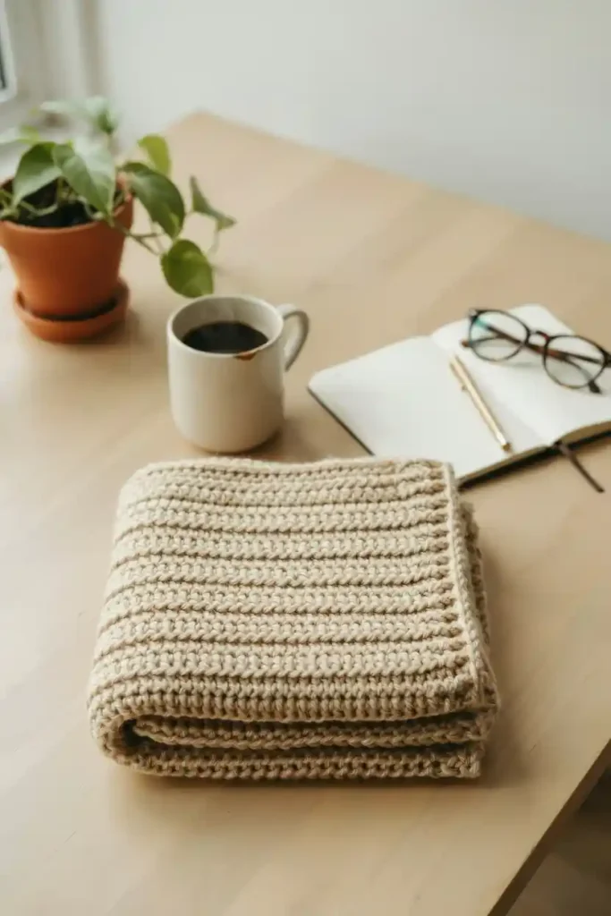 Moss Stitch Lap Blanket